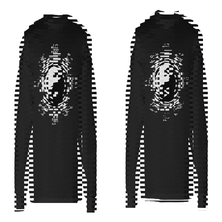 陰陽中国太極拳ギフト風水八卦カンフー 長袖Tシャツ