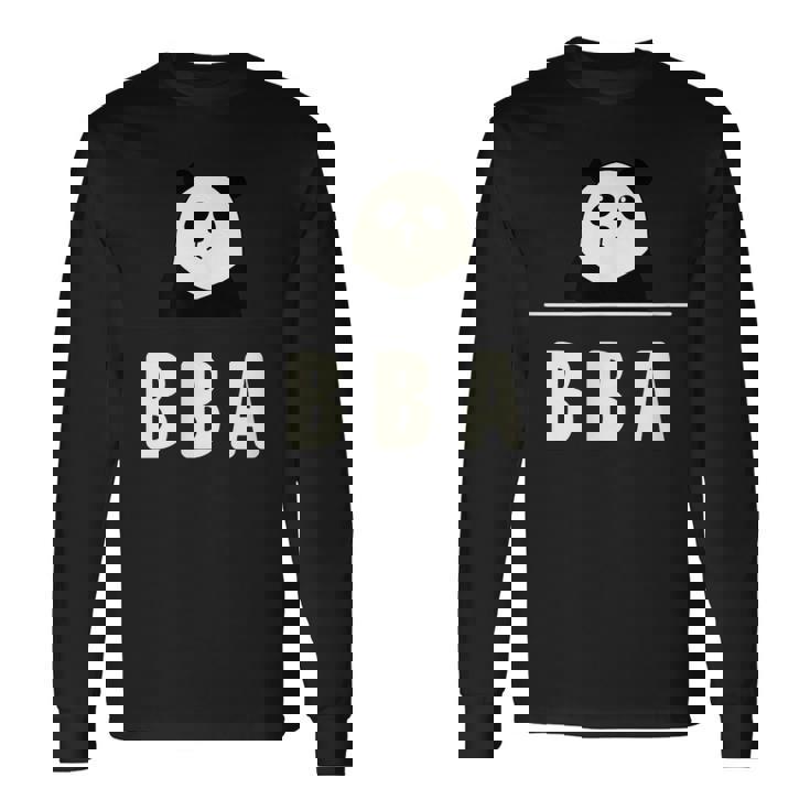 面白い 「Bba」おもしろギャグ-ジョーク 漢字 ばばあ 文字入り 長袖Tシャツ