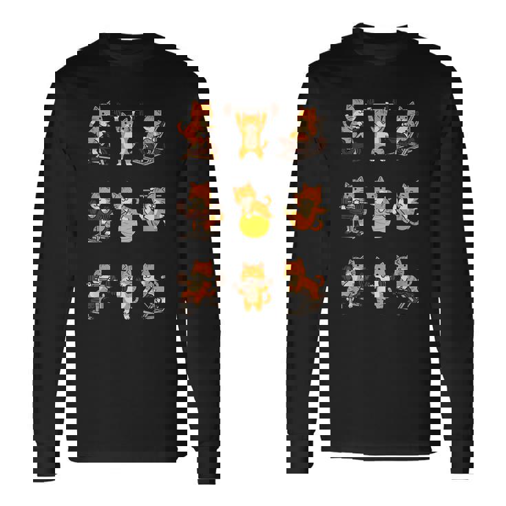 面白いtシャツ 猫 ネコ 筋トレ ジム おもしろグッズ かわいい おもしろtシャツ 面白い 服 ネタ 長袖Tシャツ