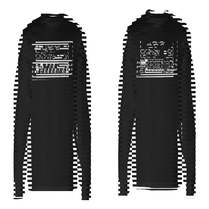 面白いシンセローランドベースラインシンセウェーブ 長袖Tシャツ