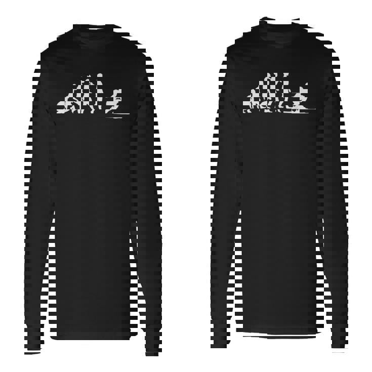 面白いスキー スキーヤーの開発 長袖Tシャツ