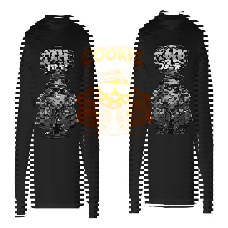 面白くて愛らしいクッキーディーラーかわいい漫画のパン屋 長袖Tシャツ