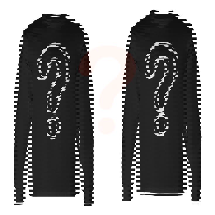 ？ はてなマーク クエスチョン マーク（疑問 謎 不思議）【変なデザイン屋さん】文字 面白い 長袖Tシャツ