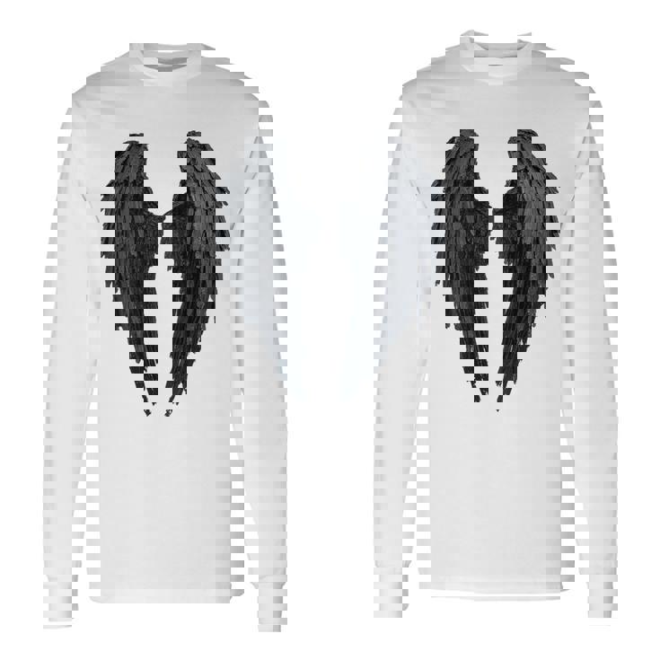 Ailes D'ange Noiresur Le Dos T-shirt à manches longues