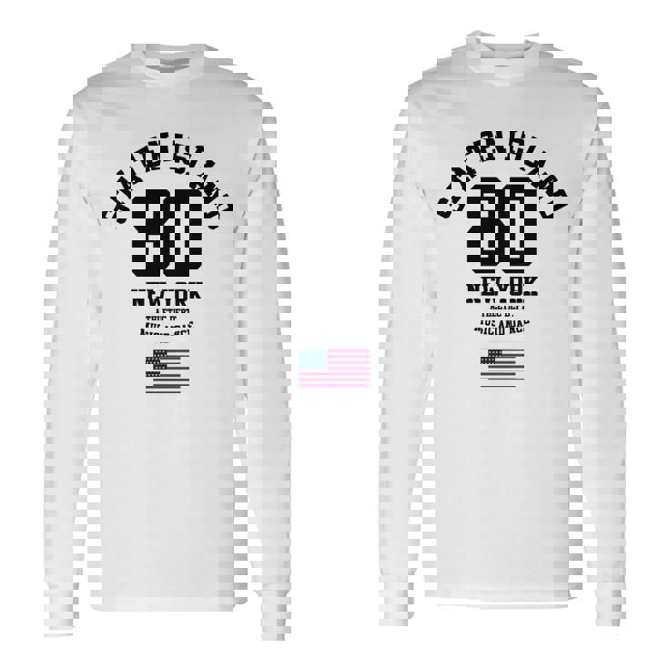 Cooltaten Island New York City Illustration Fashiontyle 長袖tシャツ 長袖Tシャツ