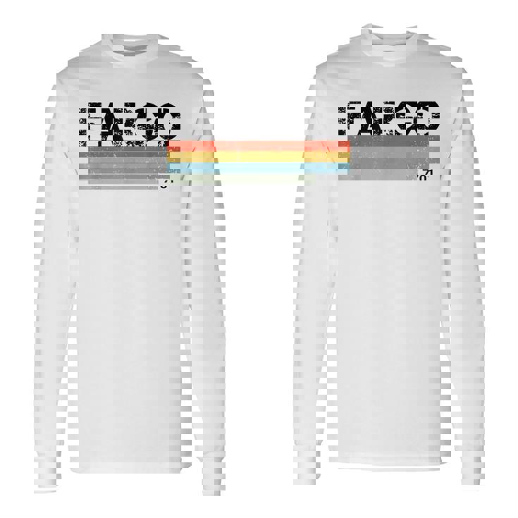 Fargo City レトロ ヴィンテージ ストライプ ギフトとお土産 長袖Tシャツ