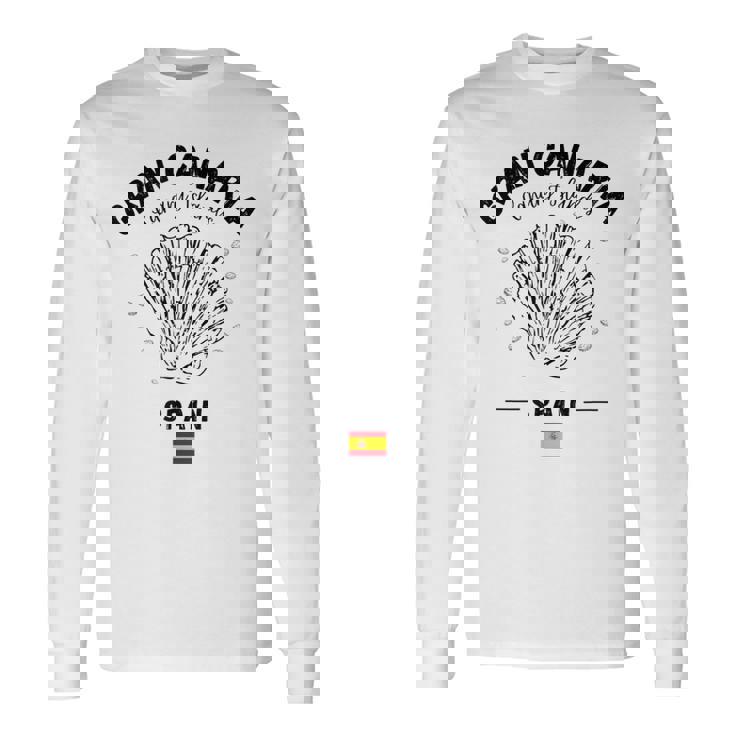 Gran Canariahell Bandera España Almeja España Islas Canarias Camiseta de manga larga