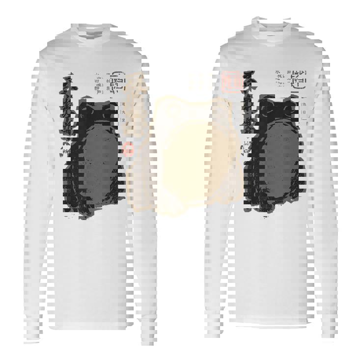 Grumpy Japanese Frog intage Grunge T-shirt à manches longues