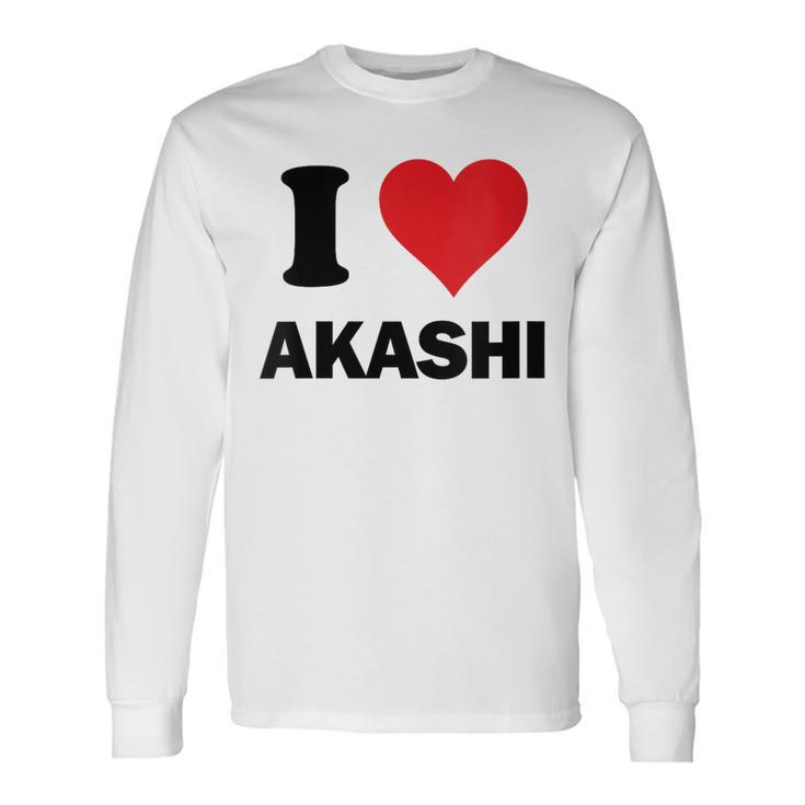 I Heart Akashi Japan Loveouvenir Japonais T-shirt à manches longues