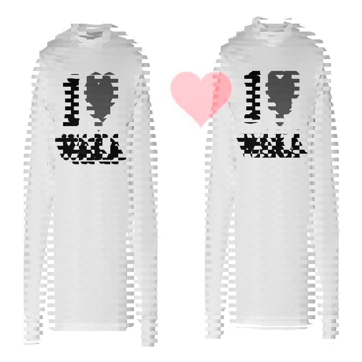 I Heart Waka ファーストネーム I Love パーソナライズ 長袖Tシャツ
