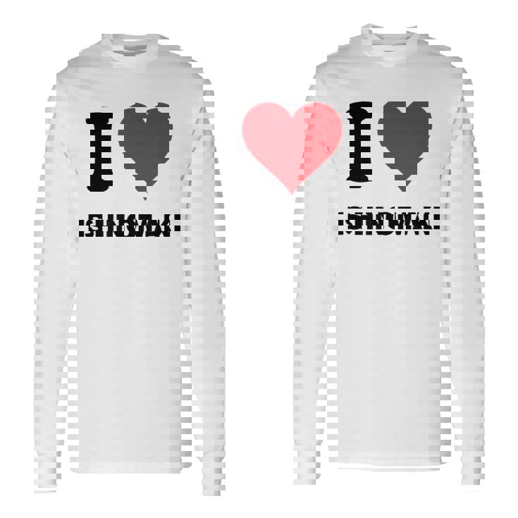 I Heart 石巻ジャパンラブ 日本のお土産品 長袖Tシャツ