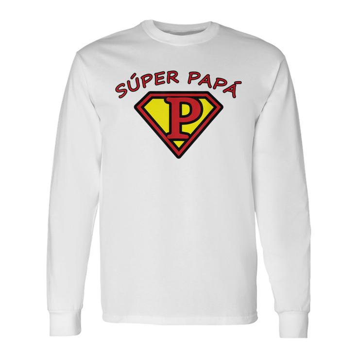Hommeuper Papauper Heroe Playera Cadeau Pour Papa T-shirt à manches longues