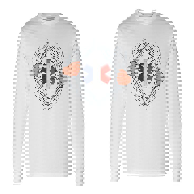 Humour Ambulancieruper-Héros Ambulance Drapeau Français T-shirt à manches longues