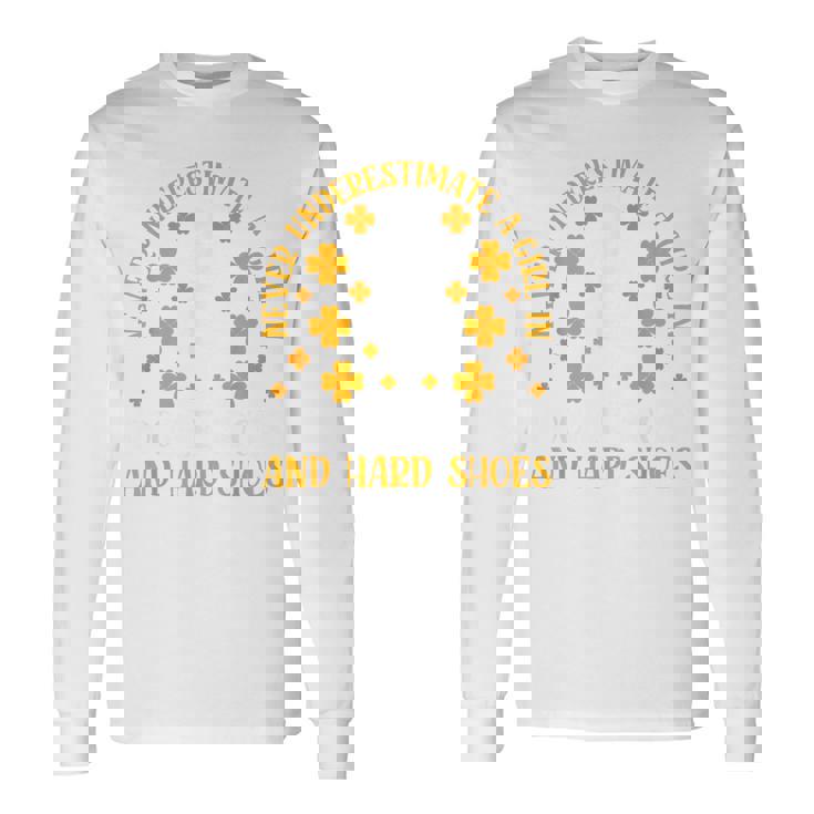 Irish Dancing Poodle Socks And Hard Shoes Irish Tap Dance Long Sleeve T-Shirt