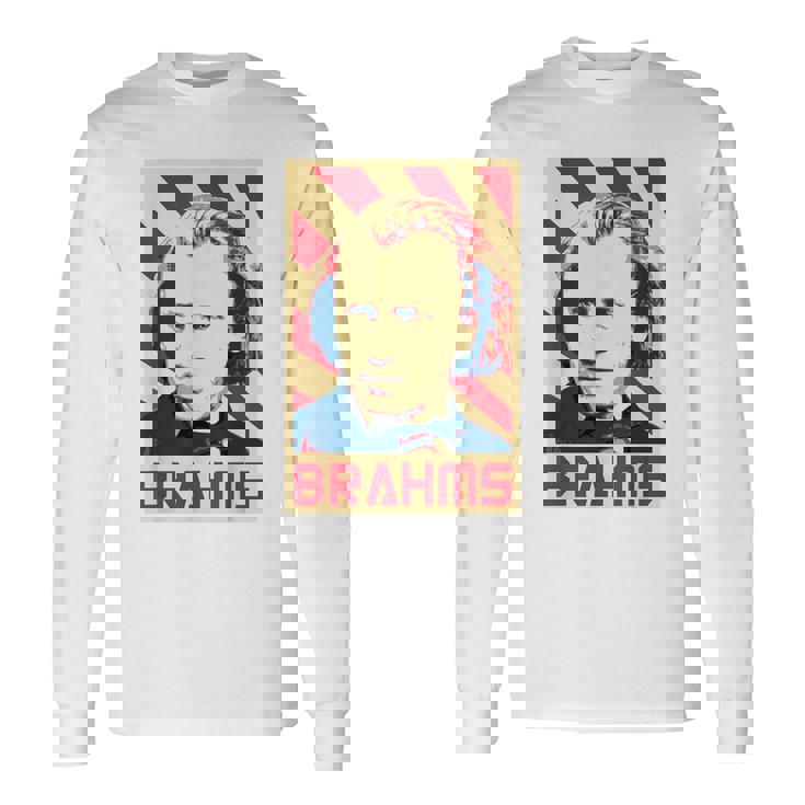 Johannes Brahms クラシック音楽の作曲家 レトロ調 長袖Tシャツ ギフトのアイデア