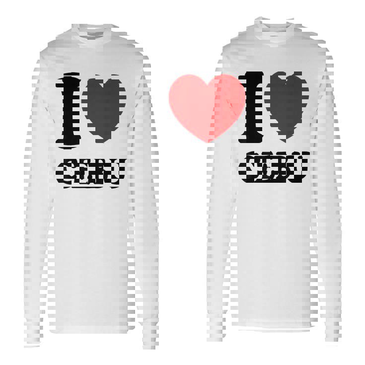 I Love Cebu フィリピン フィリピン人 長袖Tシャツ