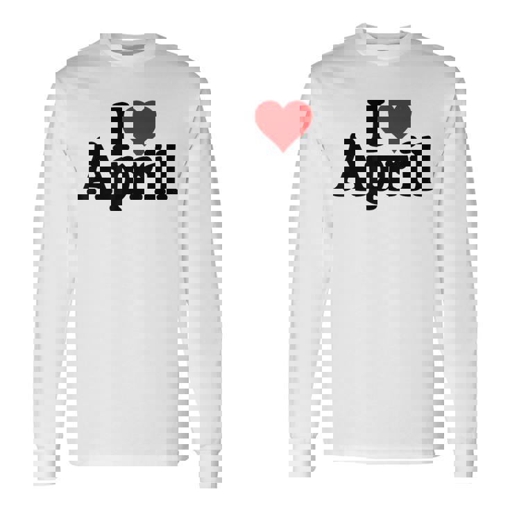 I Love Heart April Nameon A 長袖Tシャツ
