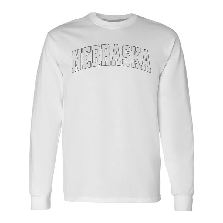 Nebraska Ne Vintage Athletic Sports Red Style 80S 90S Long Sleeve