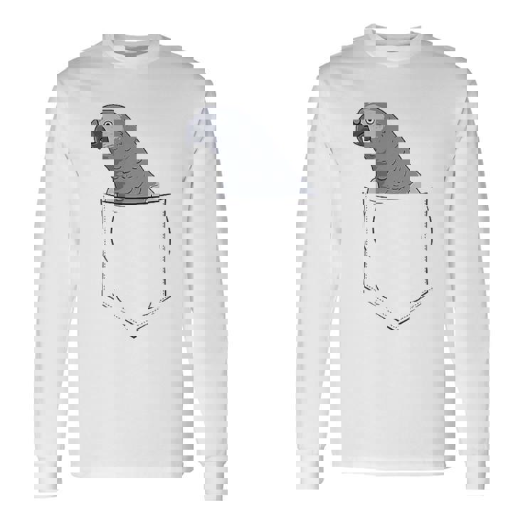 Oiseau Gris Du Gabon Dans Leac T-shirt à manches longues