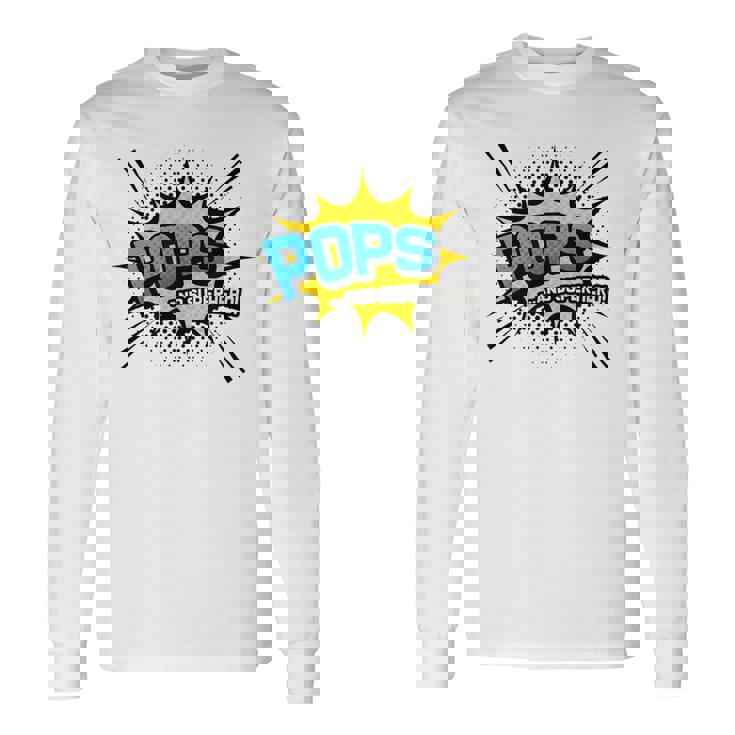 Pops &Uperhero Frescotile Fumetto Festa Del Papà Maglietta a maniche lunghe