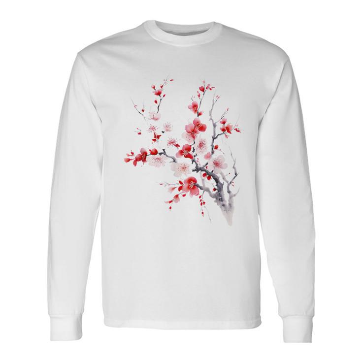 Roseakura Arbre Jolie Fleur Fleur De Cerisier Japonais T-shirt à manches longues Idées cadeaux