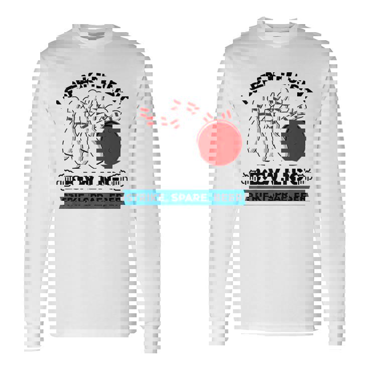 Strike スペア ビール ボウラー ボーリングボール 面白ボウリング 長袖Tシャツ