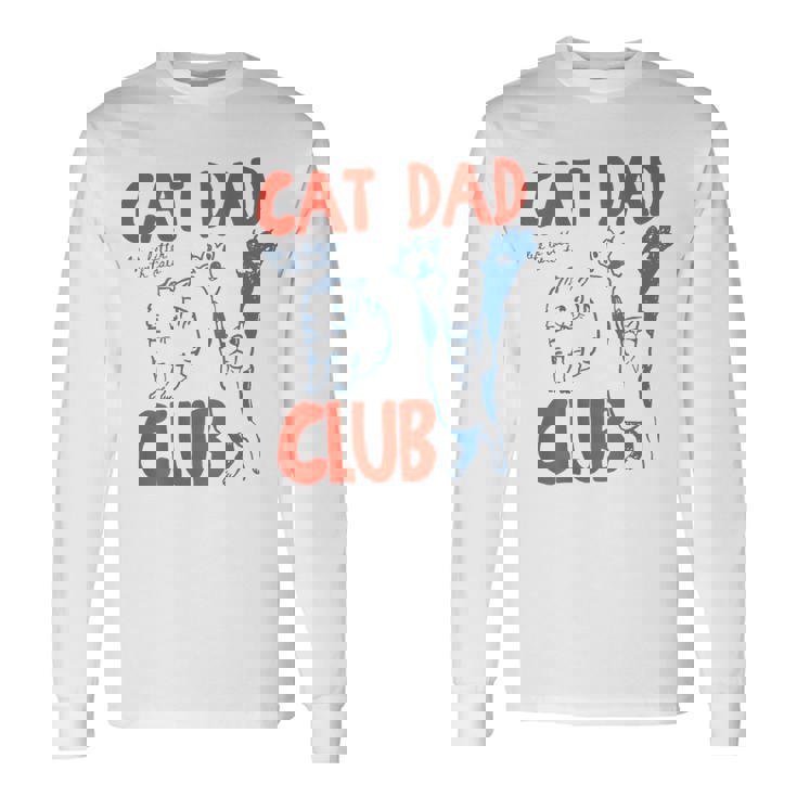 Sul Retro Cat Dad Club Life Is Better With Cats Festa Del Papà Maglietta a maniche lunghe