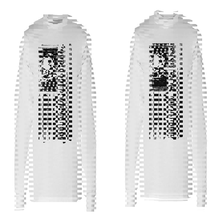 Tough Guys Wear Pink Breast Cancer Football American Flag Long Sleeve T-Shirt