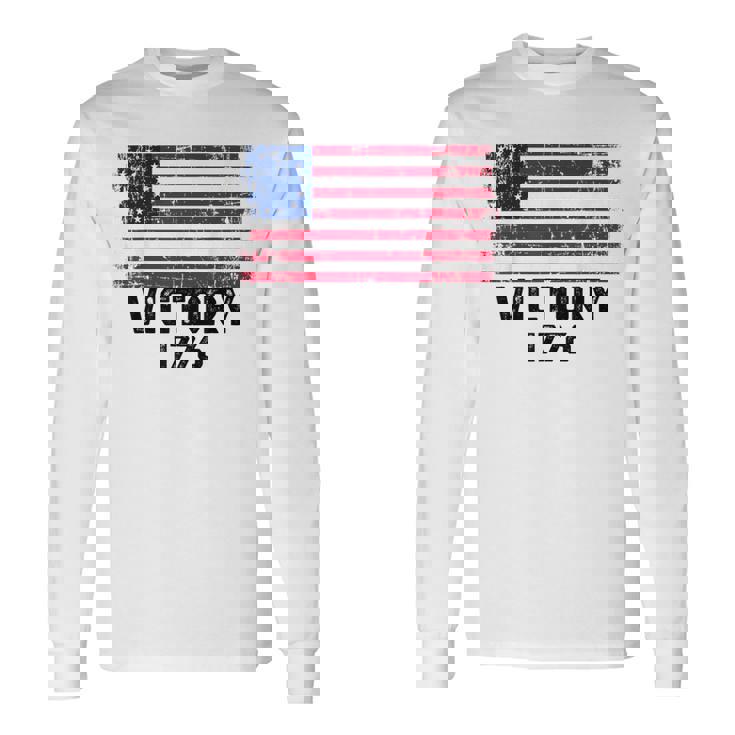 Victory 1776 愛国的 ベッツィー・ロス アメリカ国旗 星13個 長袖Tシャツ
