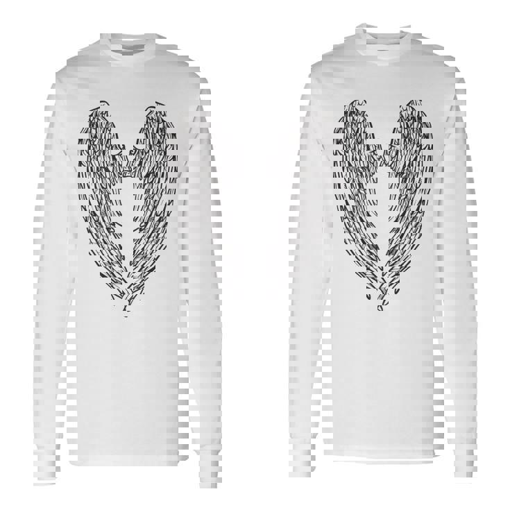 かわいい天使の羽 長袖Tシャツ