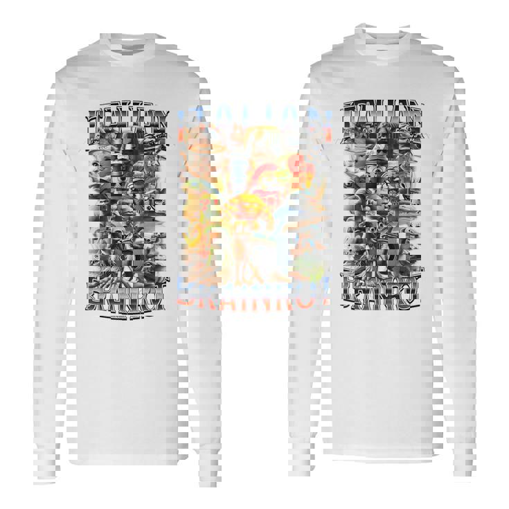 イタリアンブレインロットファニーイタリアンブレインロットミーム 長袖Tシャツ