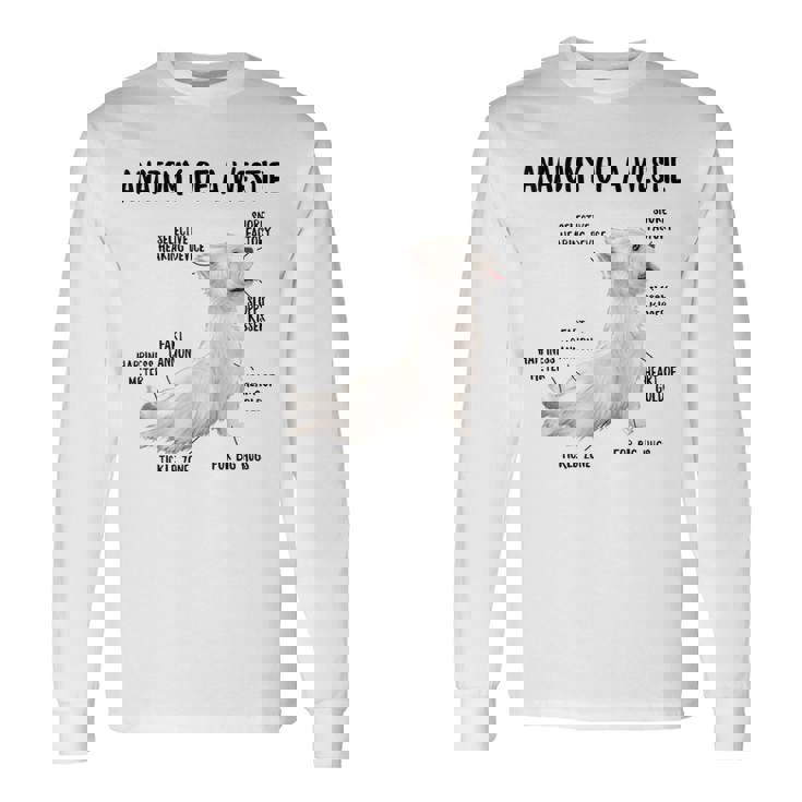 ウエスト・ハイランド・ホワイト・テリア犬の子犬ウェスティの解剖学 長袖Tシャツ