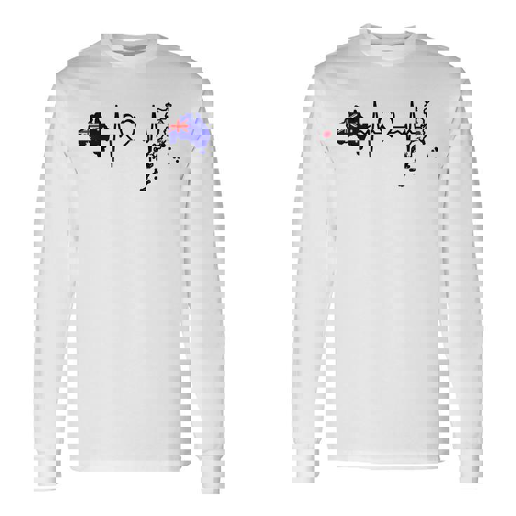 オーストラリア 日本 ハートビート オーストラリア 日本国旗 長袖Tシャツ