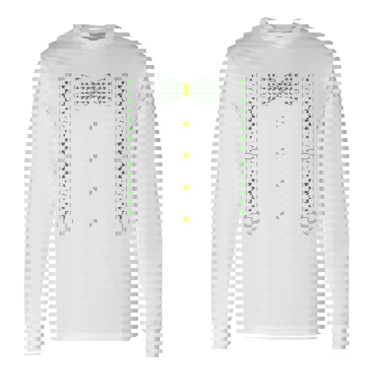 シャムロック 蝶ネクタイ & サスペンダー セントパトリックデー コスチューム 長袖Tシャツ