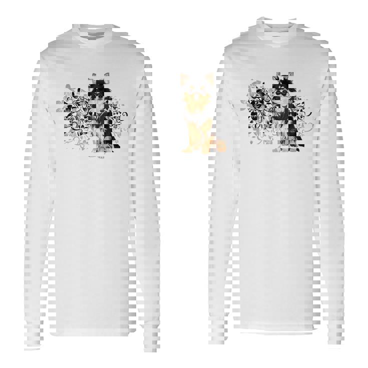 チワワママや犬好きのためのかわいいチワワワ 長袖Tシャツ