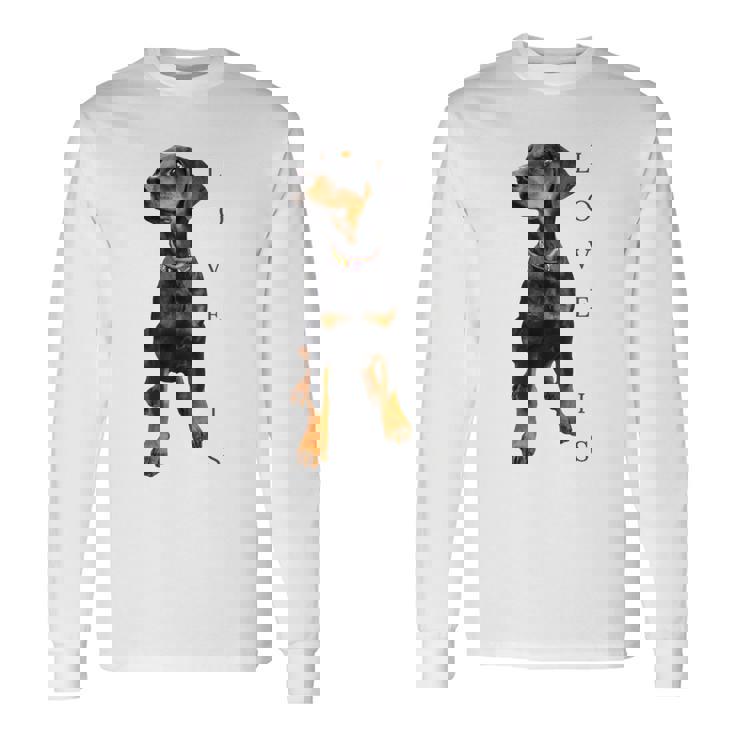 ドーベルマン シャツ ドーベルマン ピンシャー 犬 ママ お父さん 愛 ペット 子犬 長袖Tシャツ