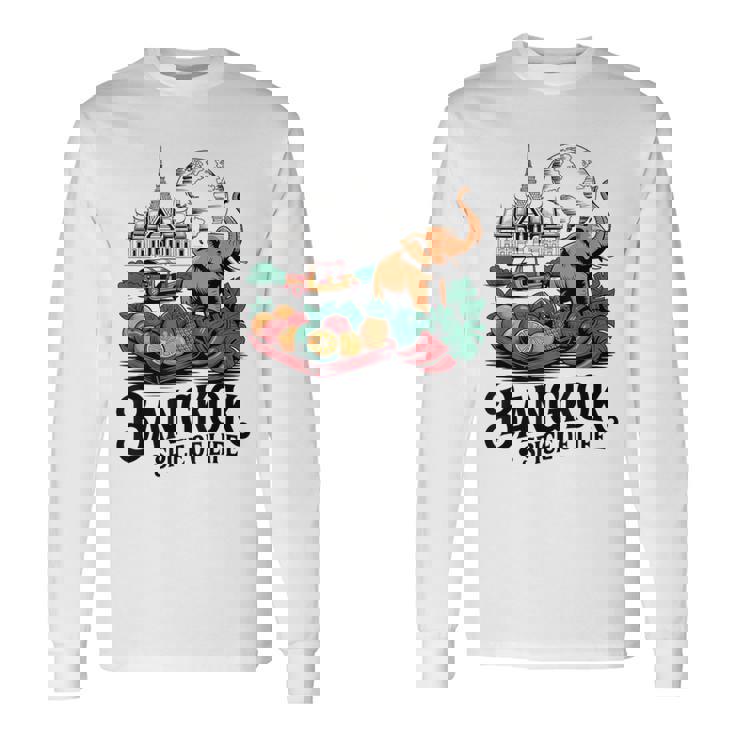 バンコク タイ 象 寺 果物 お土産 長袖Tシャツ