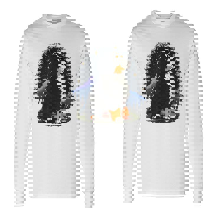 バーニーズマウンテンドッグ かわいいバーニーズマウンテンドッグ 長袖Tシャツ