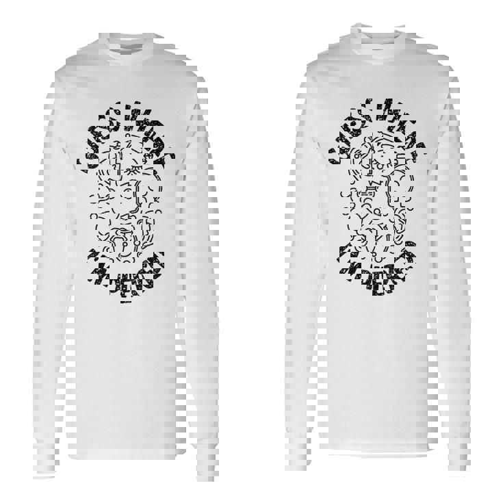 ボディピアス Guess Where I'm Pierced アンティーク調デザイン 長袖Tシャツ