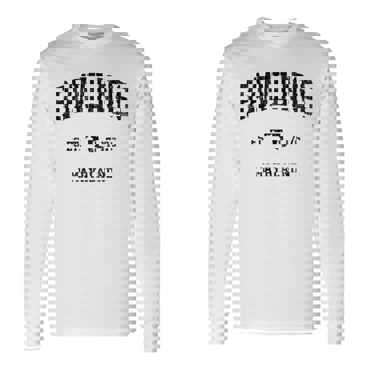 ローリングス メリーランド Md ヴィンテージ アスレチック ブラック スポーツデザイン 長袖tシャツ 長袖Tシャツ