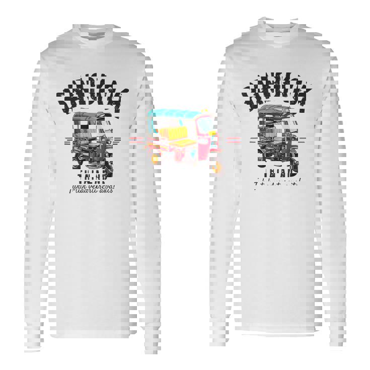 ヴィンテージ トゥクトゥク バンコク タイ 長袖Tシャツ