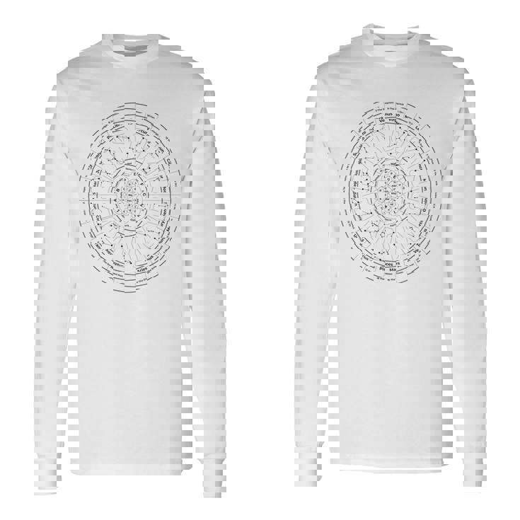 占いホイール タロット 振り子グラフィック 長袖Tシャツ