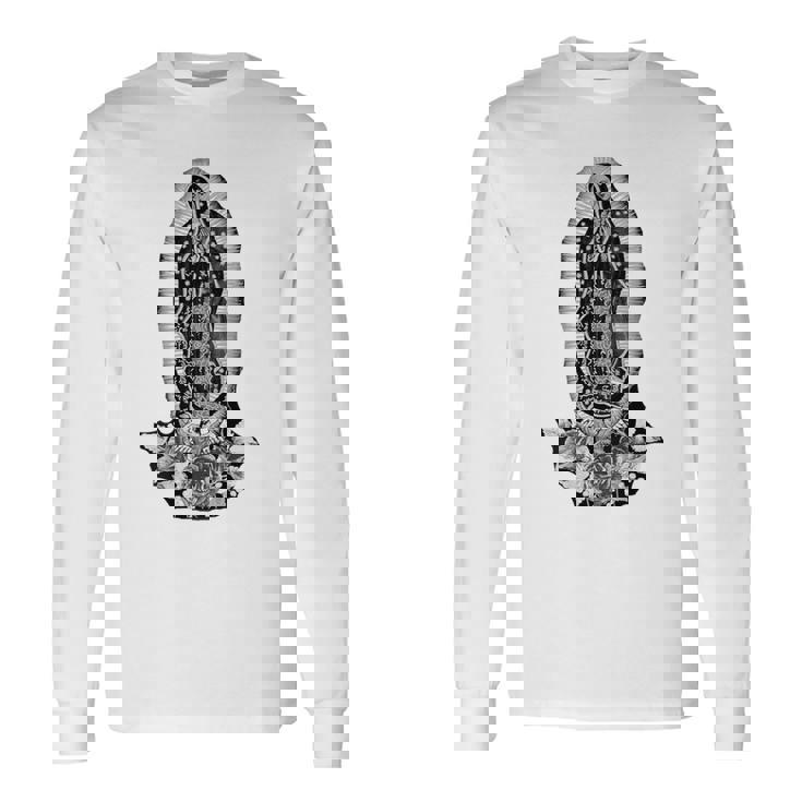 聖母デグアダルーペ サンマリア バックプリント クリスチャン 長袖Tシャツ