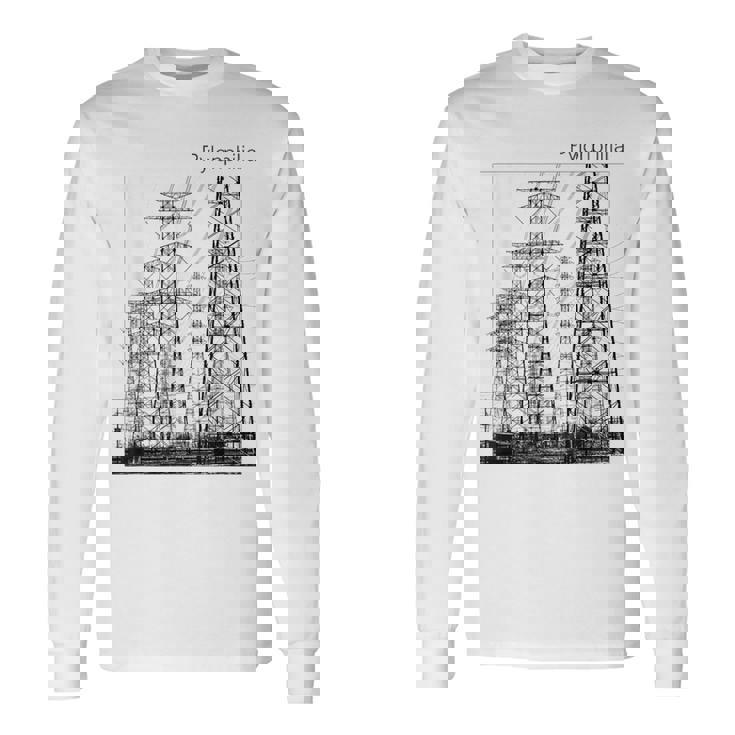 送電鉄塔 -Pylonphilia- 長袖Tシャツ