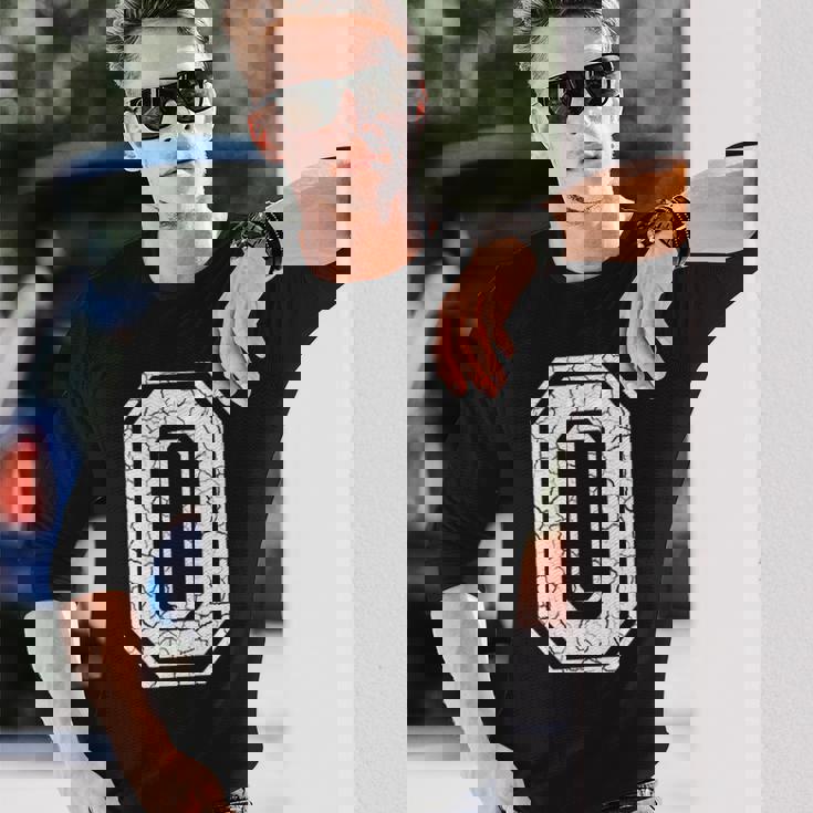 0番チームゼロ スポーツ グランジ 代表チームマッチング 長袖Tシャツ 彼への贈り物