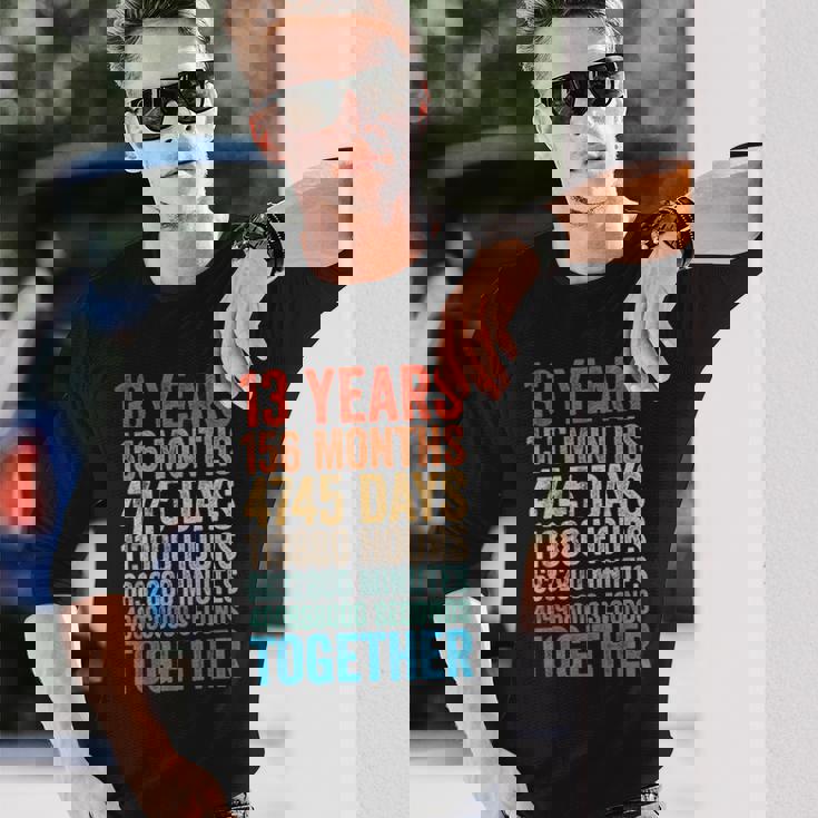 13年目の記念日 彼 彼女 カップル 13回目の結婚 長袖Tシャツ 彼への贈り物