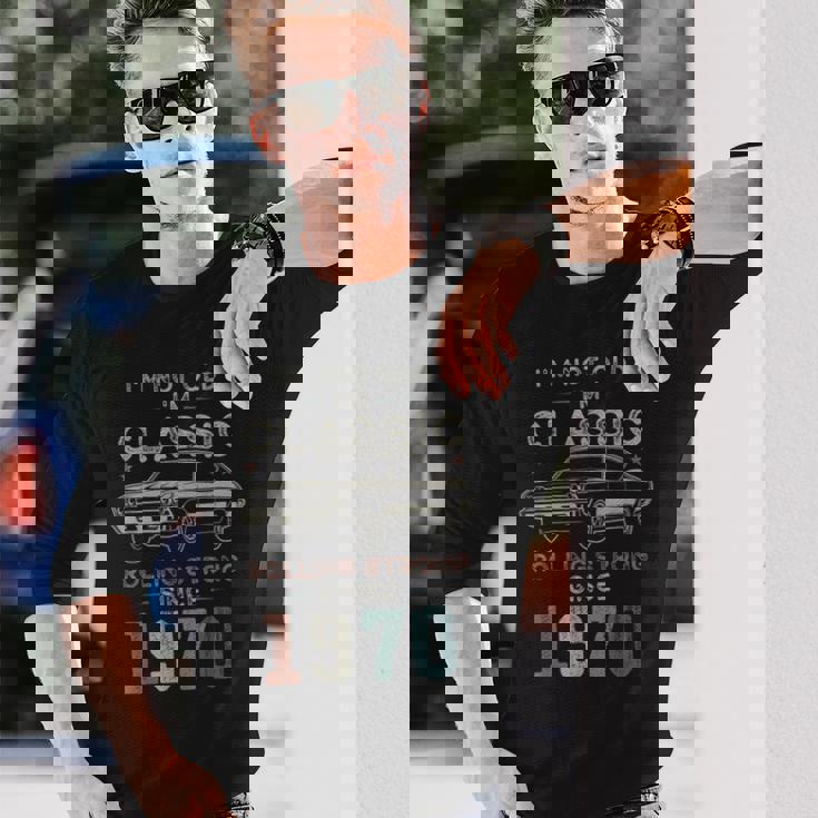 1970年生まれ、56歳の誕生日 クラシックカー 長袖Tシャツ 彼への贈り物