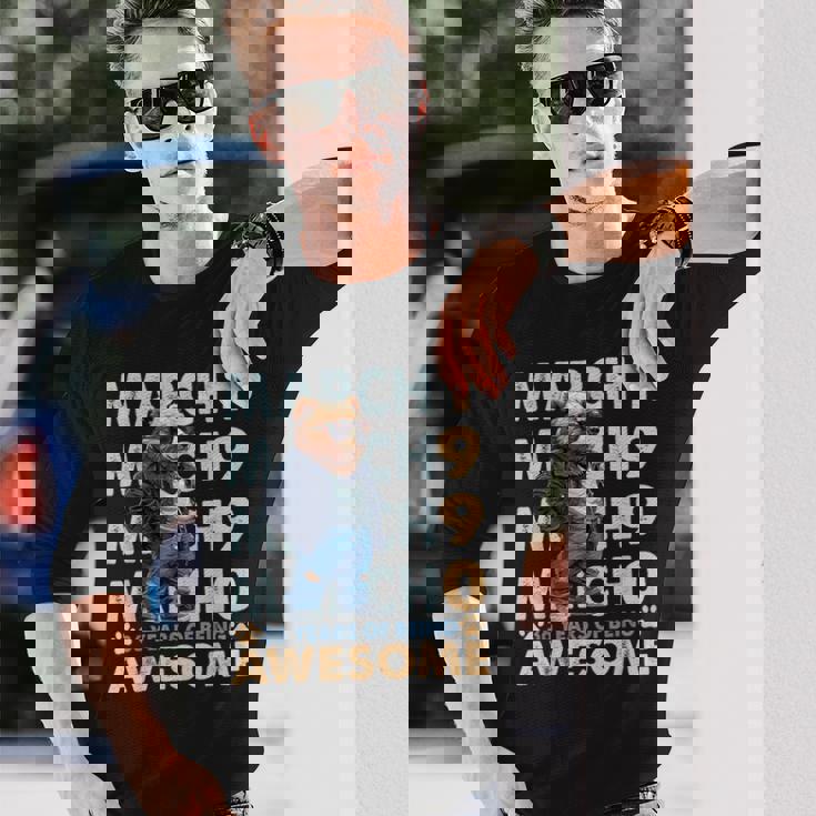 36Th Birthday Cool Bear March 1990Intage 36 Years Old 長袖Tシャツ 彼への贈り物