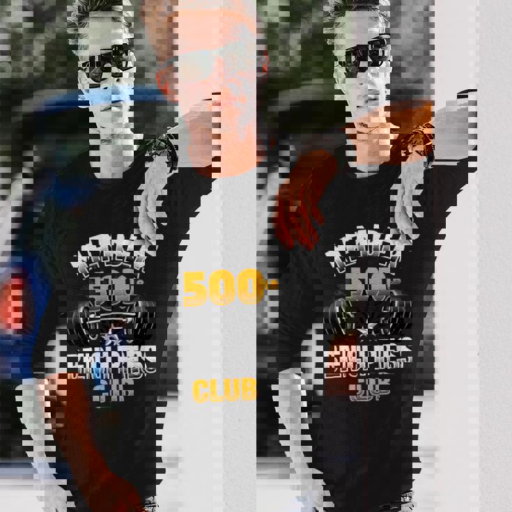 500ポンド ベンチプレスクラブ 長袖Tシャツ 彼への贈り物