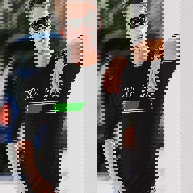 50Th Birthday 50 Life 50 Years Life Loading Bar 50 Percent 長袖Tシャツ 彼への贈り物